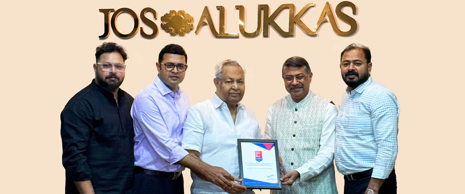Great Place to Work Recognition for Jos Alukkas for the Second Consecutive Year